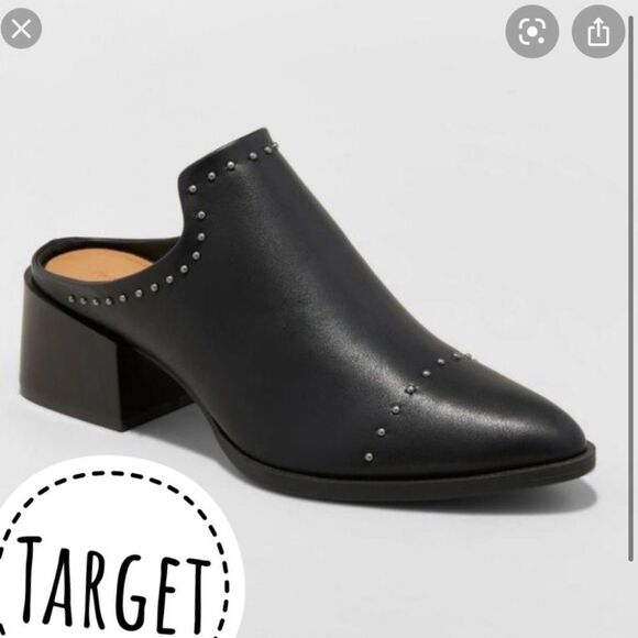 COPY - Universal Threads Black Heel Studded Mules - Picture 1 of 7